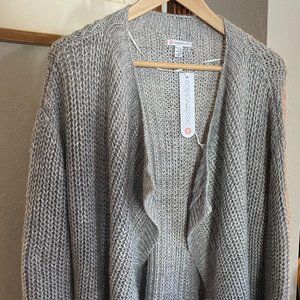 Gray cardigan sweater